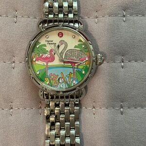 Preloved MICHELE Tropical Paradise Diamond Flamingo Watch
